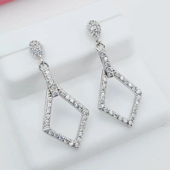 - "925 Sterling Silver Cubic Zirconia Earrings, U19254683 - Picture 7 of 10